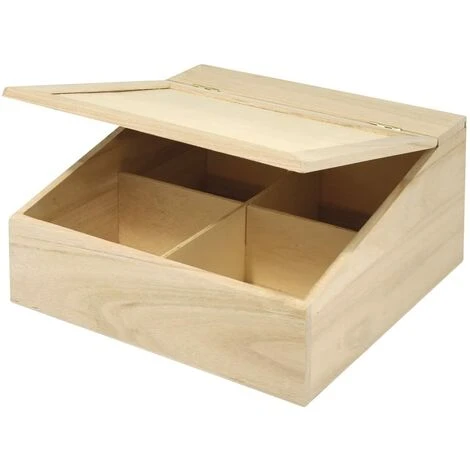 RAYHER - BOX IN LEGNO FSC DA DECORARE CON COPERCHIO 24X24X12CM - 4 SCOMPARTI ALL'INTERNO 3 RAYHER - BOX IN LEGNO FSC DA DECORARE CON COPERCHIO 24X24X12CM - 4 SCOMPARTI ALL'INTERNO