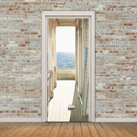 Kueatily 2 Pcs 3D Adesivo Porta Trompe L'Oeil Effetto Autoadesivo Rimovibile Sticker Per Decor Cucina Camera Da Letto Bagno Parete 5 Kueatily 2 Pcs 3D Adesivo Porta Trompe L'Oeil Effetto Autoadesivo Rimovibile Sticker Per Decor Cucina Camera Da Letto Bagno Parete - immagine 3