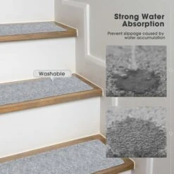 Kueatily 14 Pezzi Tappetini Antiscivolo Per Scale Tappetini Adesivi Tappetini Per Battistrada Tappetini Di Sicurezza Lavabili Per Bambini Anziani E Animali Domestici (grigio Chiaro) -Armonia Decor 47438245 4