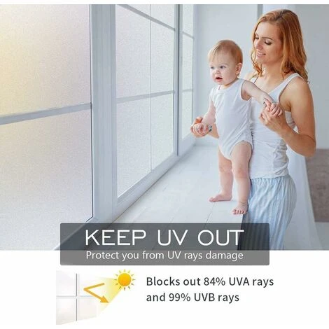 Kueatily Pellicola Per Vetri Autoadesiva Pellicola Per La Privacy Opaca Pellicola Per Vetri Anti-UV Pellicola Per Vetri Smerigliati Per Bagno O Ufficio (bianco, 45 X 200 Cm) 4 Kueatily Pellicola Per Vetri Autoadesiva Pellicola Per La Privacy Opaca Pellicola Per Vetri Anti-UV Pellicola Per Vetri Smerigliati Per Bagno O Ufficio (bianco, 45 X 200 Cm) - immagine 2