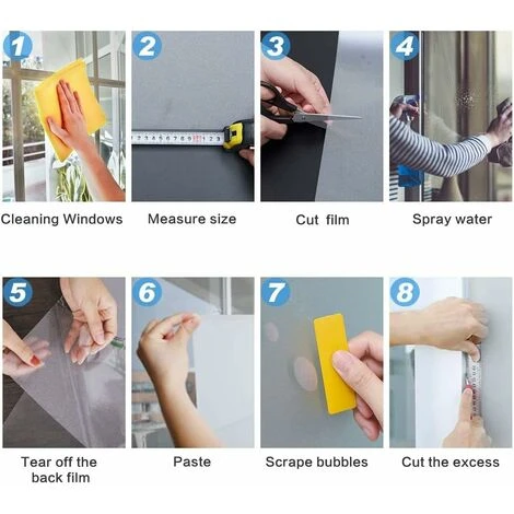 Kueatily Pellicola Per Vetri Autoadesiva Pellicola Per La Privacy Opaca Pellicola Per Vetri Anti-UV Pellicola Per Vetri Smerigliati Per Bagno O Ufficio (bianco, 45 X 200 Cm) 6 Kueatily Pellicola Per Vetri Autoadesiva Pellicola Per La Privacy Opaca Pellicola Per Vetri Anti-UV Pellicola Per Vetri Smerigliati Per Bagno O Ufficio (bianco, 45 X 200 Cm) - immagine 4