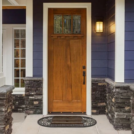 Relaxdays Zerbino Ingresso Casa, Tappetino Ovale, WELCOME, In Ghisa Resistente Alle Intemperie, Indoor & Outdoor, Bronzo 4 Relaxdays Zerbino Ingresso Casa, Tappetino Ovale, WELCOME, In Ghisa Resistente Alle Intemperie, Indoor & Outdoor, Bronzo - immagine 2