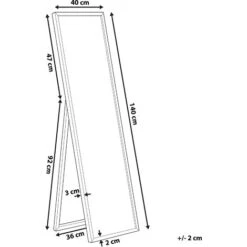 Specchio Da Terra Con Cornice Oro 40 X 140 Cm Brecey -Armonia Decor 48031133 3