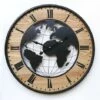 Rebecca Mobili Orologio A Muro Tondo Retro Marrone Nero Mdf Analogico 50x50x4,5 -Armonia Decor 49978819 1