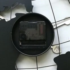 Rebecca Mobili Orologio A Muro Tondo Retro Marrone Nero Mdf Analogico 50x50x4,5 -Armonia Decor 49978819 4