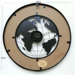 Rebecca Mobili Orologio A Muro Tondo Retro Marrone Nero Mdf Analogico 50x50x4,5 -Armonia Decor 49978819 5