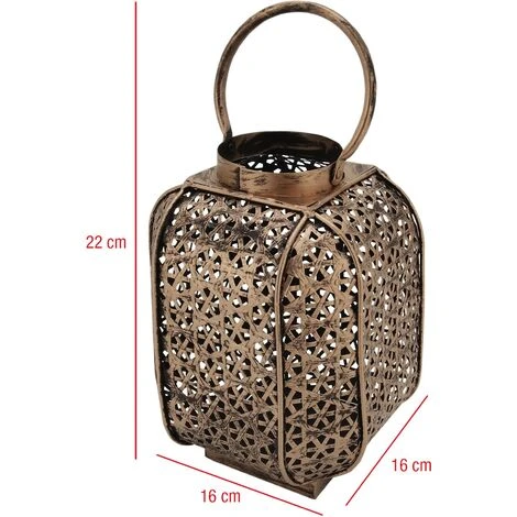 Rebecca Mobili Lanterna Grande Per Interno Esterno In Metallo Bronzo Porta Candele Marocchina 4 Rebecca Mobili Lanterna Grande Per Interno Esterno In Metallo Bronzo Porta Candele Marocchina - immagine 2
