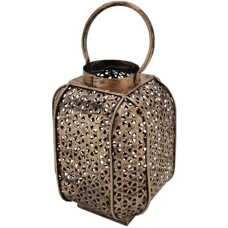 Rebecca Mobili Lanterna Grande Per Interno Esterno In Metallo Bronzo Porta Candele Marocchina 6 Rebecca Mobili Lanterna Grande Per Interno Esterno In Metallo Bronzo Porta Candele Marocchina - immagine 4