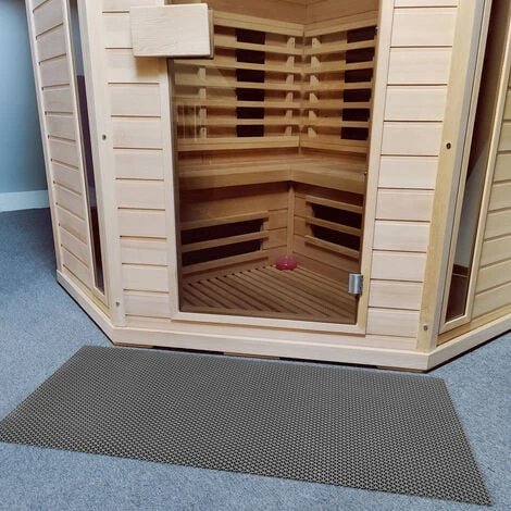 Tappetino A Griglia Ultra Grip Con Struttura A Diamante 120 Cm - Al Metro Lineare - Grigio 4 Tappetino A Griglia Ultra Grip Con Struttura A Diamante 120 Cm - Al Metro Lineare - Grigio - immagine 2