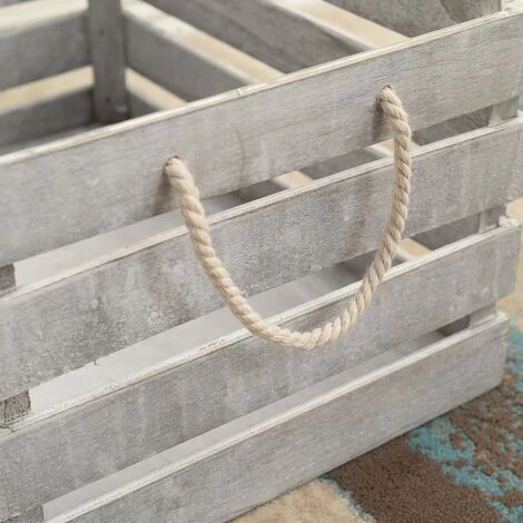 Rebecca Mobili Set 3 Cassette Contenitori Legno Bianco Shabby Vintage 22x41x30 7 Rebecca Mobili Set 3 Cassette Contenitori Legno Bianco Shabby Vintage 22x41x30 - immagine 5