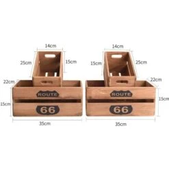 Rebecca Mobili Set 4 Cassette Scatole Legno Portaoggetti Legno Marrone 15x35x22 -Armonia Decor 50410396 3