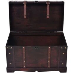 Baule Del Tesoro Vintage Legno 66x38x40 Cm -Armonia Decor 51078359 4