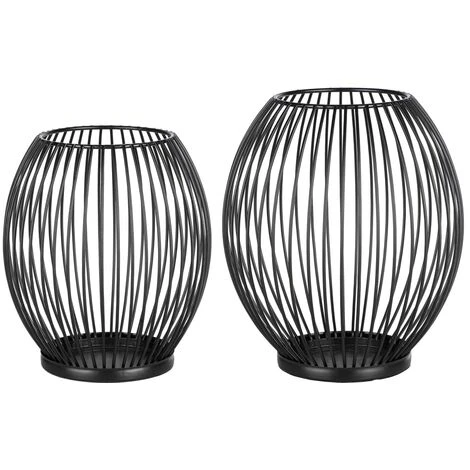 HI Set Porta Candela 2 Pz Nero 4 HI Set Porta Candela 2 Pz Nero - immagine 2