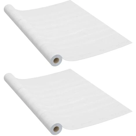 Pellicole Autoadesive Per Porte 2 Pz Legno Bianco 210x90 Cm PVC 4 Pellicole Autoadesive Per Porte 2 Pz Legno Bianco 210x90 Cm PVC - immagine 2
