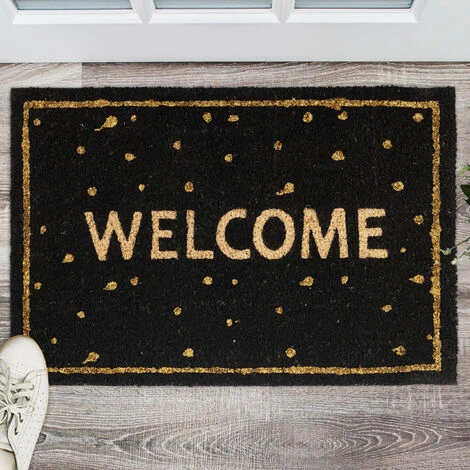 Relaxdays Zerbino Ingresso Casa WELCOME, 60x40 Cm, Motivo A Pois, Antiscivolo, Fibra Di Cocco E Gomma, Multicolore 5 Relaxdays Zerbino Ingresso Casa WELCOME, 60x40 Cm, Motivo A Pois, Antiscivolo, Fibra Di Cocco E Gomma, Multicolore - immagine 3