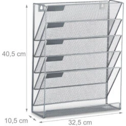 Relaxdays Porta-riviste Da Muro, Depliant Da Parete A4 Espositore Stand Per Giornali HLP: 40 X 32 X 10 Cm, Argentato 10 Relaxdays Porta-riviste Da Muro, Depliant Da Parete A4 Espositore Stand Per Giornali HLP: 40 X 32 X 10 Cm, Argentato -Armonia Decor 51970895 4