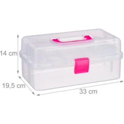 Relaxdays Scatola Trasparente Plastica, 9 Scomparti Per Oggetti Piccoli, Maniglia Per Trasporto, Chiusura A Scatto, HBT 14x33x19 Cm, Rosa 10 Relaxdays Scatola Trasparente Plastica, 9 Scomparti Per Oggetti Piccoli, Maniglia Per Trasporto, Chiusura A Scatto, HBT 14x33x19 Cm, Rosa -Armonia Decor 51971816 4
