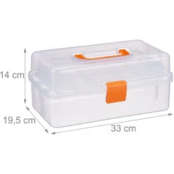 Relaxdays Scatola Trasparente Plastica, 9 Scomparti Per Oggetti Piccoli, Maniglia Per Trasporto, Chiusura A Scatto, HBT 14x33x19 Cm, Arancione 10 Relaxdays Scatola Trasparente Plastica, 9 Scomparti Per Oggetti Piccoli, Maniglia Per Trasporto, Chiusura A Scatto, HBT 14x33x19 Cm, Arancione -Armonia Decor 51971830 4