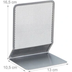 Relaxdays Set Da 2 Fermalibri Per Mensole, Supporti Libri, Reggilibri A Rete In Acciaio, HLP 16,5x13,5x10,5 Cm, Argento -Armonia Decor 51972262 4