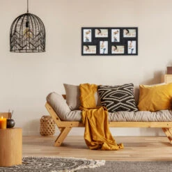 Relaxdays Cornice Per 8 Foto, In Formato Verticale O Orizzontale, Da Parete, In Plastica, HL 30x65cm, Colore Bianco -Armonia Decor 51972996 3