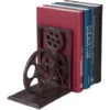 Relaxdays Fermalibri Retrò, Ghisa, Ruota Dentata, Pellicola Cinematografica, Decorazione Per Libri 16x13x10 Cm, Marrone -Armonia Decor 51973565 1