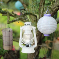 Lanterna LED, Lampada Decorativa Retrò Per Finestre O Da Giardino, A Batteria, Bianco -Armonia Decor 51978774 2