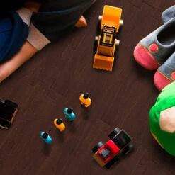 45x Tappeto Da Fitness A Puzzle, Set Tasselli, Per Sport, In Gommapiuma EVA, BPA-Free, In Effetto Legno, Marrone Scuro -Armonia Decor 51979863 3