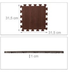 45x Tappeto Da Fitness A Puzzle, Set Tasselli, Per Sport, In Gommapiuma EVA, BPA-Free, In Effetto Legno, Marrone Scuro -Armonia Decor 51979863 4