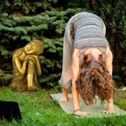 Relaxdays Buddha, Figura Da Giardino, Resistente Alle Intemperie, Buddha Seduto, Poliresina, HBT: 61x40x37 Cm, Dorata -Armonia Decor 51980312 3