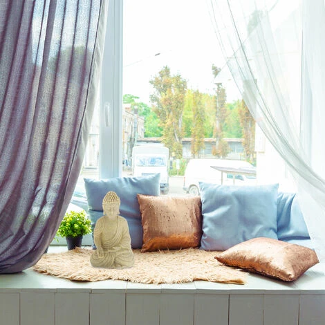 Relaxdays Statua Zen Del Buddha Seduto XL, 40 Cm, Feng Shui, Per Ambienti Esterni, Da Giardino, Decorativa, Sabbia 4 Relaxdays Statua Zen Del Buddha Seduto XL, 40 Cm, Feng Shui, Per Ambienti Esterni, Da Giardino, Decorativa, Sabbia - immagine 2