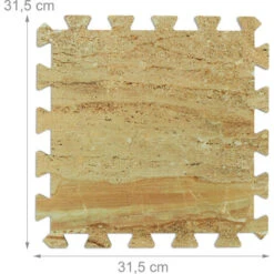 18x Tasselli-Tappeto Da Fitness, Set Tappetino A Puzzle Per Sport & Attrezzi, Gommapiuma EVA, BPA-Free, Beige -Armonia Decor 51982226 4