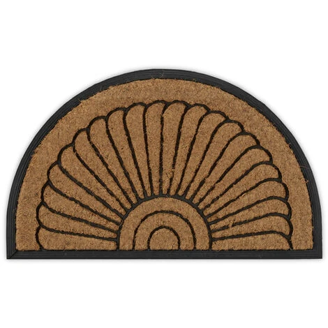 Relaxdays Zerbino In Cocco E Gomma, A Semicerchio, 75x45 Cm, Tappetino Antiscivolo, Resistente Alle Intemperie, Naturale 3 Relaxdays Zerbino In Cocco E Gomma, A Semicerchio, 75x45 Cm, Tappetino Antiscivolo, Resistente Alle Intemperie, Naturale