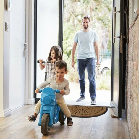 Relaxdays Zerbino In Cocco E Gomma, A Semicerchio, 75x45 Cm, Tappetino Antiscivolo, Resistente Alle Intemperie, Naturale 5 Relaxdays Zerbino In Cocco E Gomma, A Semicerchio, 75x45 Cm, Tappetino Antiscivolo, Resistente Alle Intemperie, Naturale - immagine 3