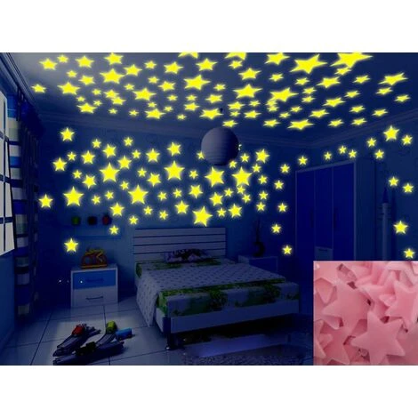 Glow In The Dark Glow In The Dark Adesivi, 100 Adesivi, Rosa 4 Glow In The Dark Glow In The Dark Adesivi, 100 Adesivi, Rosa - immagine 2