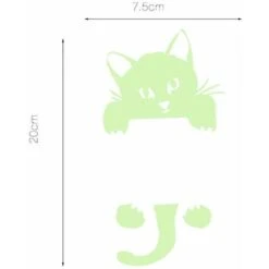 2Pcs Adesivo Luminoso Adesivo Luminoso Per Presa Di Corrente Adesivo Fluorescente Da Parete Glow In The Dark Wall Tattoo Nursery Adesivo Da Parete Fai Da Te (Gatto) -Armonia Decor 52012164 4