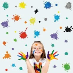 35 Pezzi Stickers Murali Cameretta Bambini, Stickers Murali Aula Polka Dot, Stickers Murali Cerchio Colorato, Stickers Murali Colorati, Decorazione Parete Polka Dot Per La Stanza Delle Ragazze Stanza -Armonia Decor 52012659 3