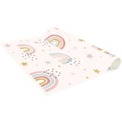 Tappeti In Vinile - Mondo Arcobaleno Con Stelle E Puntini - Pannello Dimensione HxL: 90cm X 30cm -Armonia Decor 52609726 4