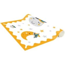 Tappeti In Vinile - Amici Indiani Addormentati Con Stelle, Luna E Cornice - Pannello Dimensione HxL: 90cm X 30cm -Armonia Decor 52609734 4