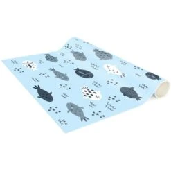 Tappeti In Vinile - Pesci Scandinavi In Blu Pastello - Pannello Dimensione HxL: 90cm X 30cm -Armonia Decor 52609750 4