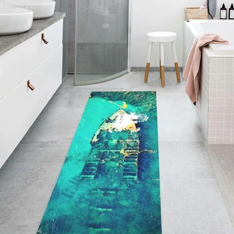 Tappeti In Vinile - Top View Relitto Di Nave Nel Mare - Pannello Dimensione HxL: 90cm X 30cm 5 Tappeti In Vinile - Top View Relitto Di Nave Nel Mare - Pannello Dimensione HxL: 90cm X 30cm - immagine 3