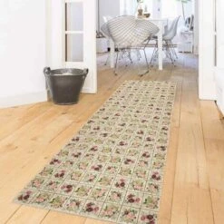 Tappeti In Vinile - Rose Vintage E Ortensie - Pannello Dimensione HxL: 90cm X 30cm -Armonia Decor 52610046 2