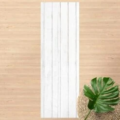 Tappeti In Vinile - Tavole Di Legno Bianche Shabby - Pannello Dimensione HxL: 90cm X 30cm