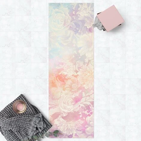Tappeti In Vinile - Sogno Delicato Di Fiori In Pastello - Pannello Dimensione HxL: 90cm X 30cm 3 Tappeti In Vinile - Sogno Delicato Di Fiori In Pastello - Pannello Dimensione HxL: 90cm X 30cm