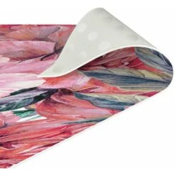 Tappeti In Vinile - Trama Di Peonie Rosse Delicate In Acquerello - Pannello Dimensione HxL: 90cm X 30cm -Armonia Decor 52610117 5