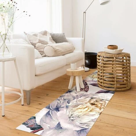 Tappeti In Vinile - Trama Di Fiori Delicati E Piume Boho In Acquerello - Pannello Dimensione HxL: 90cm X 30cm 4 Tappeti In Vinile - Trama Di Fiori Delicati E Piume Boho In Acquerello - Pannello Dimensione HxL: 90cm X 30cm - immagine 2