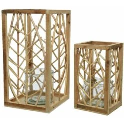 Lanterna In Rattan 17x H30cm Colore Naturale