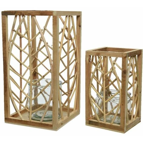 Lanterna In Rattan 17x H30cm Colore Naturale 3 Lanterna In Rattan 17x H30cm Colore Naturale