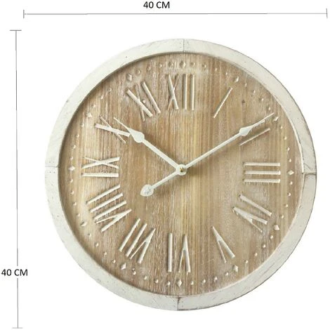 Rebecca Mobili Orologio A Parete Tondo Marrone Bianco Mdf Analogico 40x40x4,5 4 Rebecca Mobili Orologio A Parete Tondo Marrone Bianco Mdf Analogico 40x40x4,5 - immagine 2