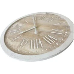 Rebecca Mobili Orologio A Parete Tondo Marrone Bianco Mdf Analogico 40x40x4,5 9 Rebecca Mobili Orologio A Parete Tondo Marrone Bianco Mdf Analogico 40x40x4,5 -Armonia Decor 53381214 3
