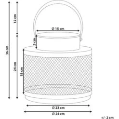Lanterna Industriale Moderna In Ferro Nero Portacandela Decorativa Lampada 24 Cm Yamdena -Armonia Decor 53817123 3